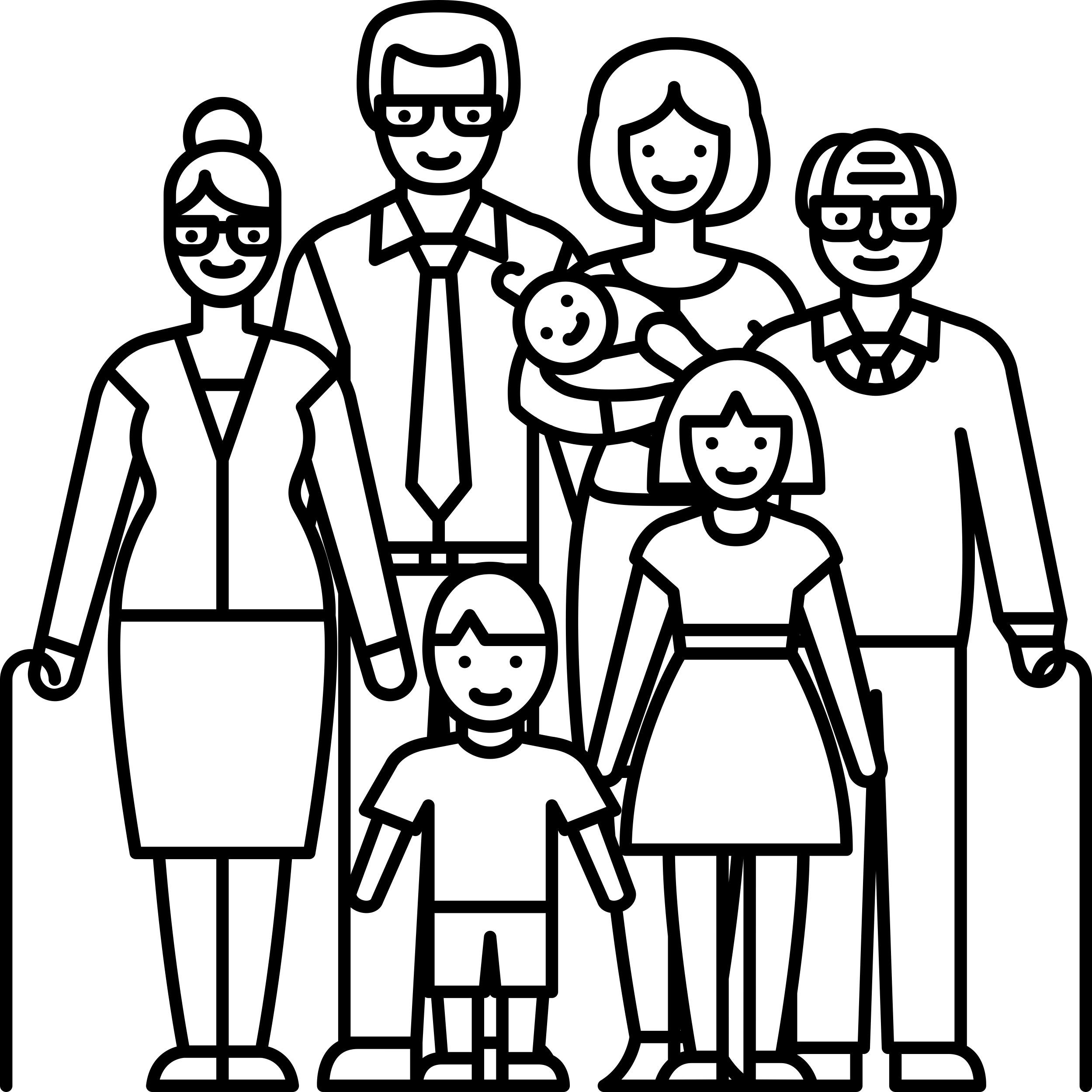 Big Family Outline Drawing Svg Vector Free Vectors